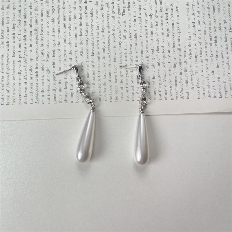 Pearl Dangle Faux Earring Alloy