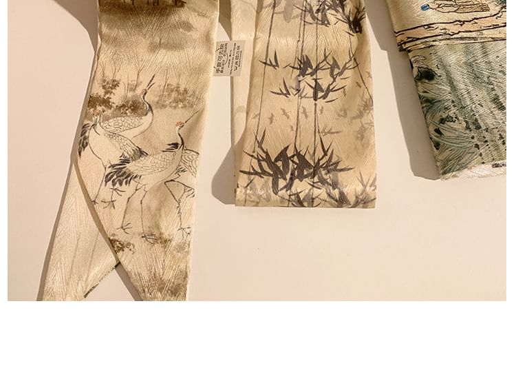 Tie Scarf Narrow Print Hair