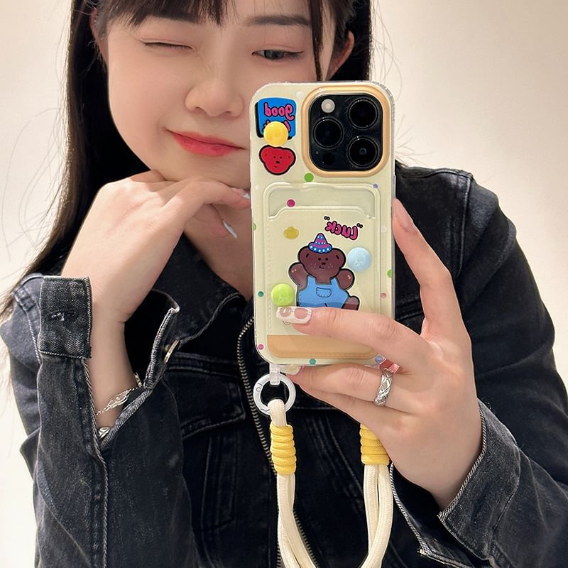 Card Holder Case Bear Phone