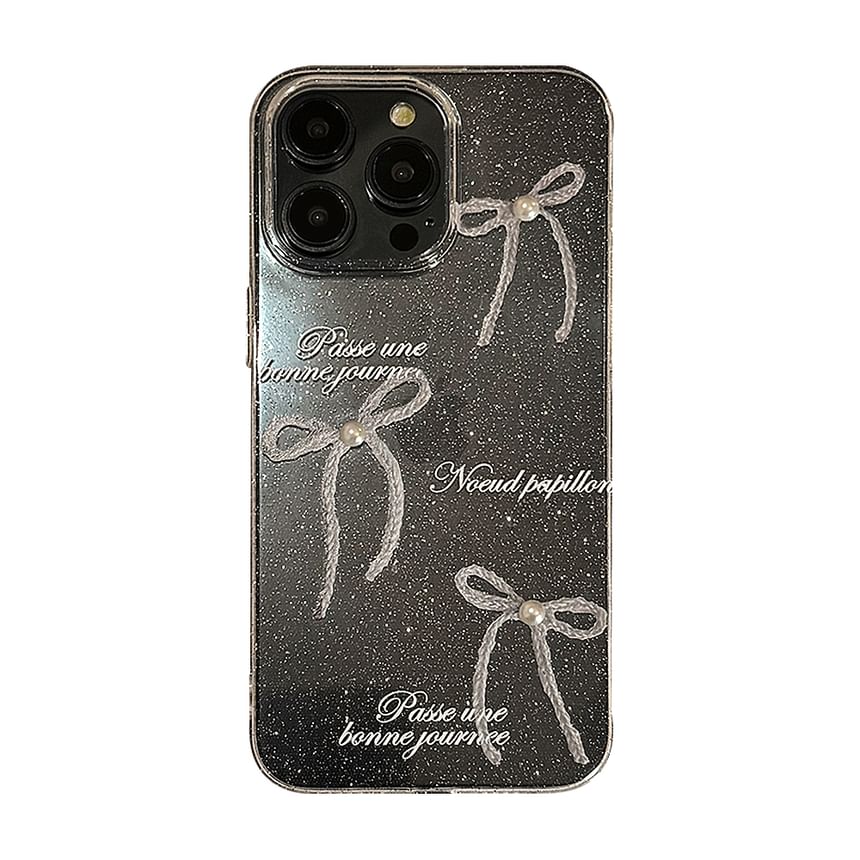 Phone Case Pearl Faux Bow