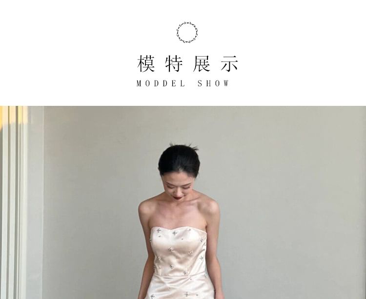 Gown Rhinestone A-Line Strapless Wedding