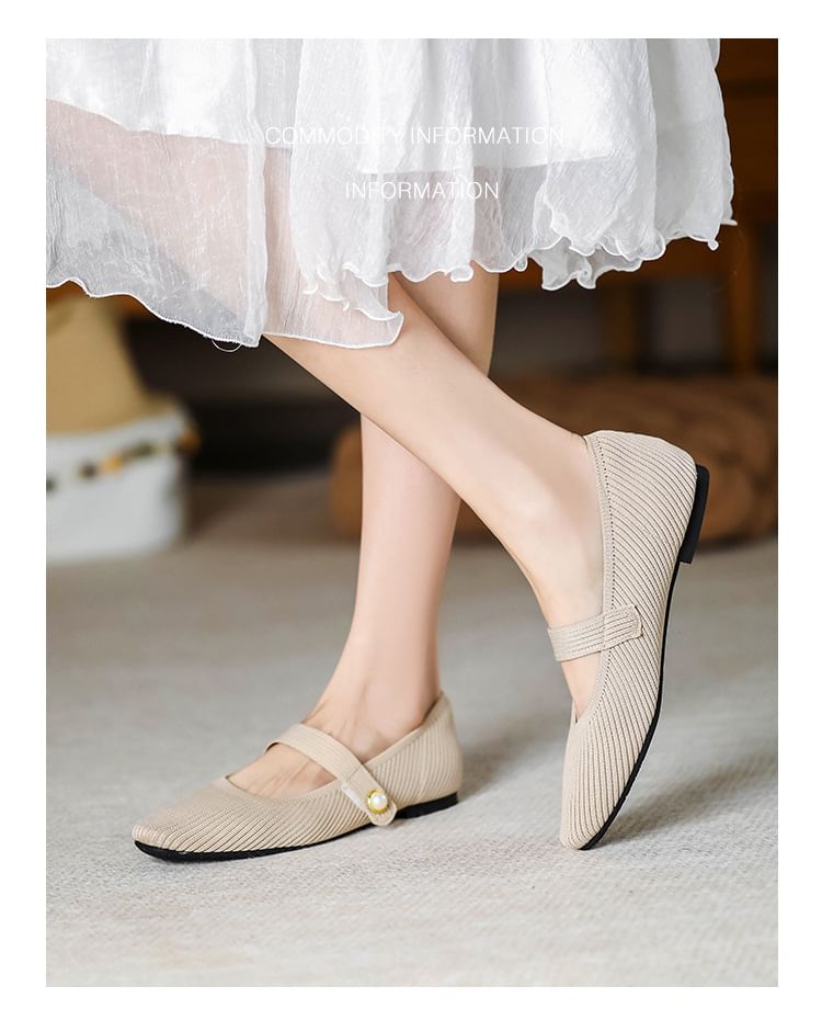 Jane Fabric Plain Flats Mary