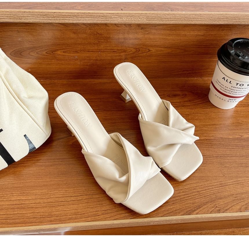Plain Sandals Twist Slide Heel High