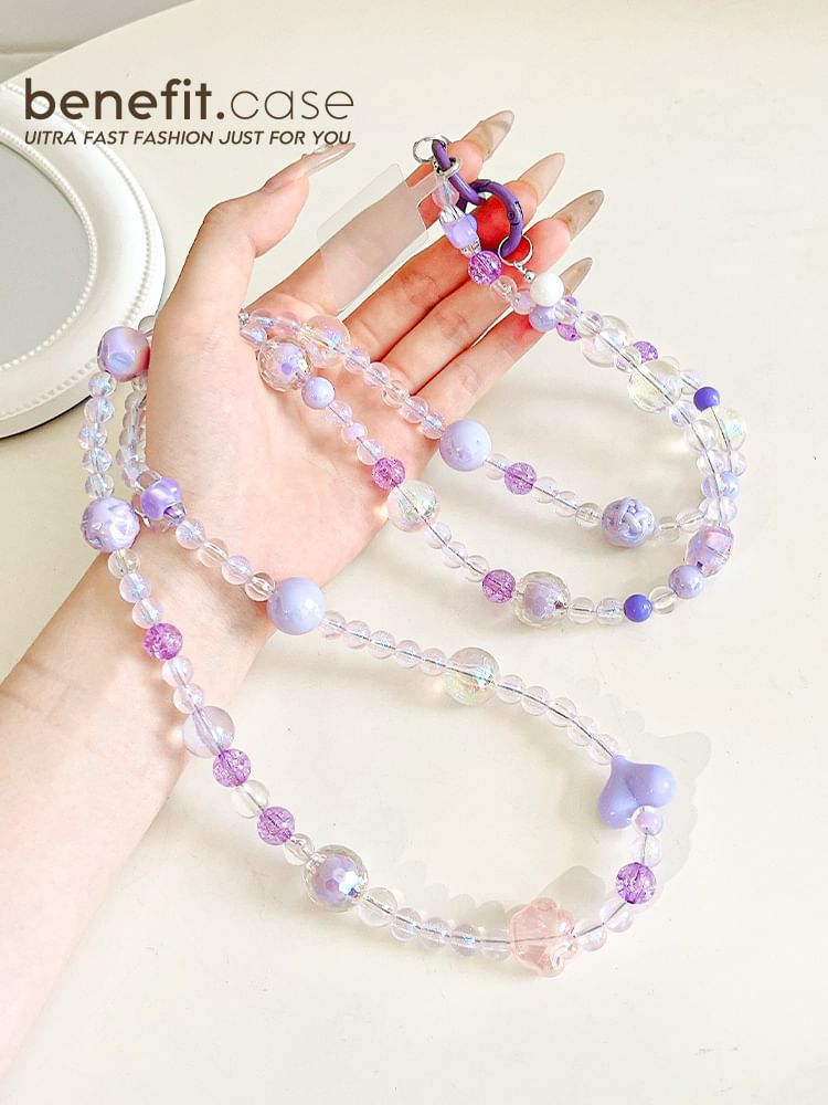 Crystal Phone Lanyard Faux Bead