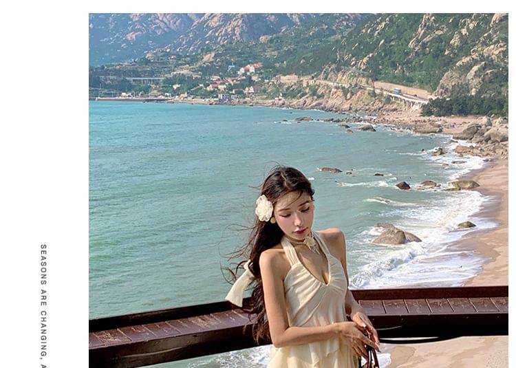 + Set: A-Line Midi Skirt Top Peplum Plain Asymmetrical Tank Halter