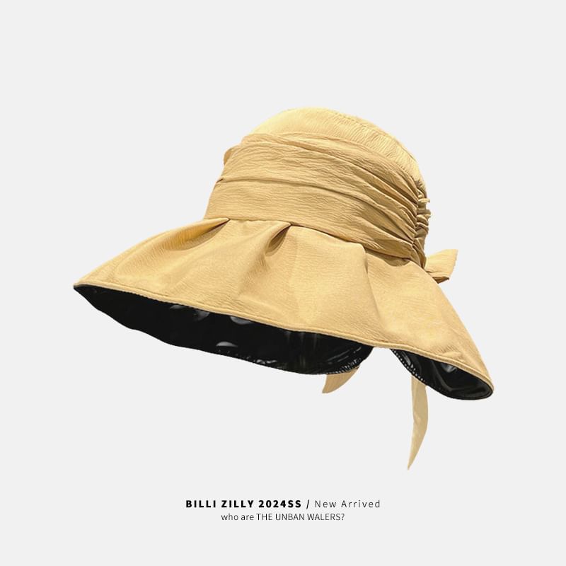 Brim Wide Bucket Hat Ruched Bow