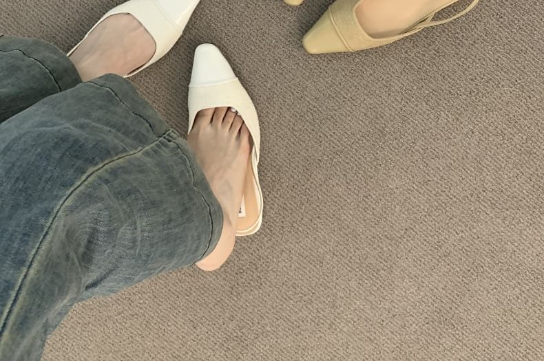 Slingback Toe Pumps Cap Square