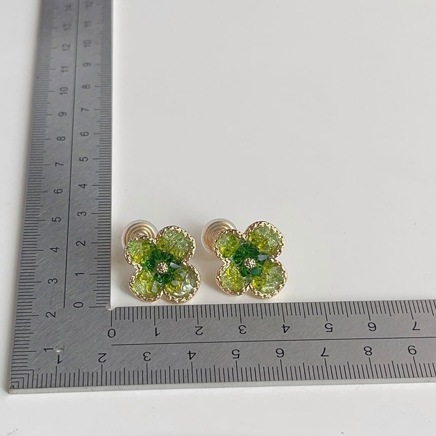 Clover Alloy Faux Ear Cuff Crystal