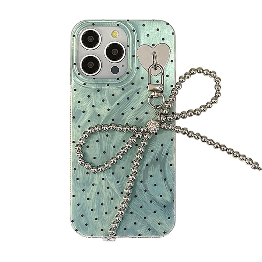 Dot Set Phone Charm Polka Strap Case /