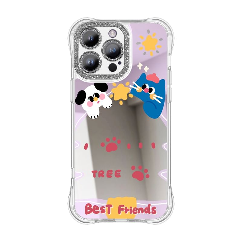 Mirrored Case Phone Cartoon