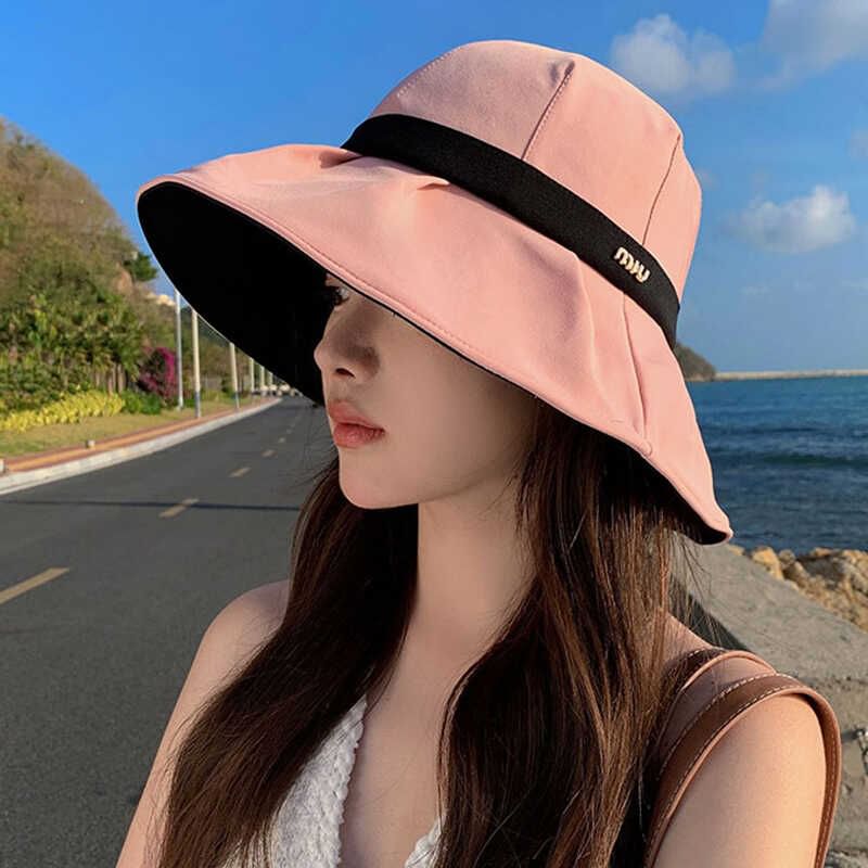 Contrast Trim Hat Bucket Brim Wide