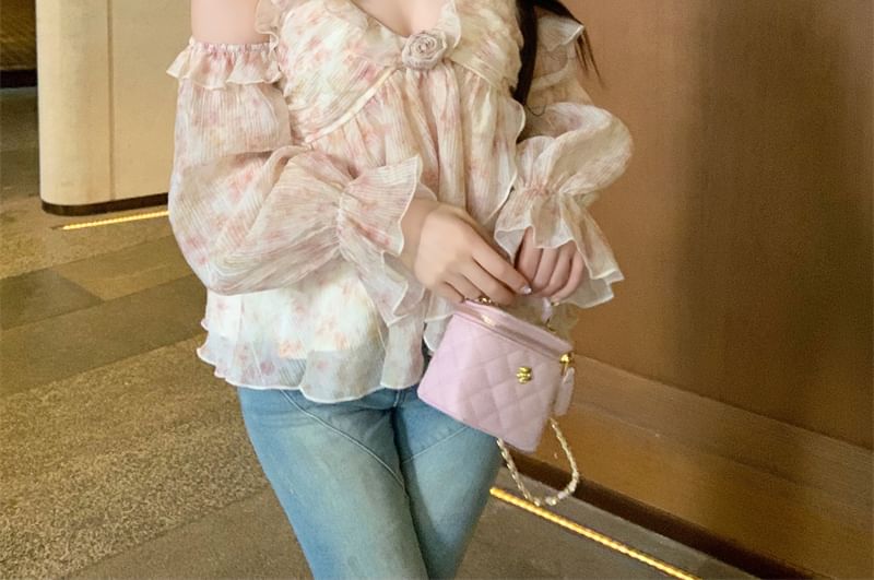 Top Ruffle Halter Floral