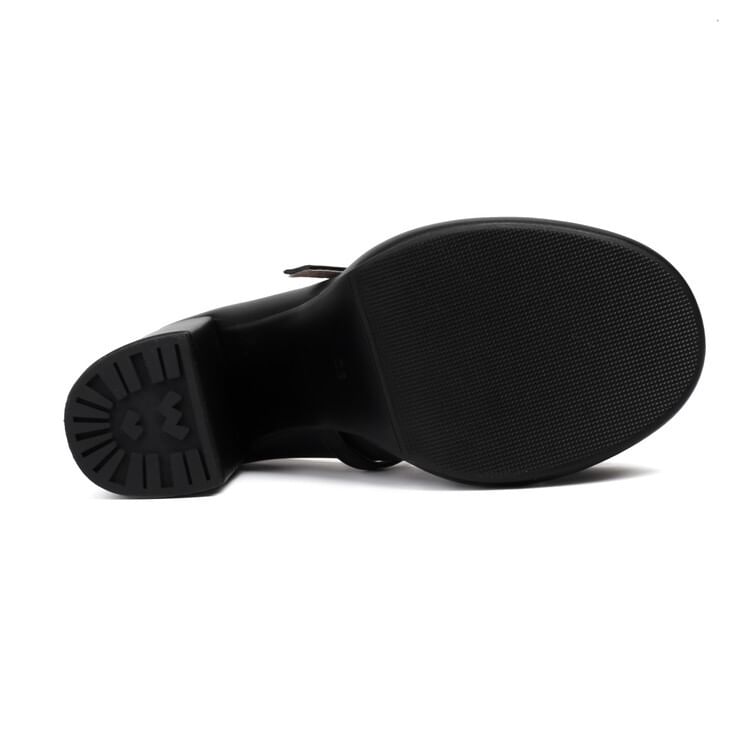 Bow Pumps Chunky Heel Jane Mary