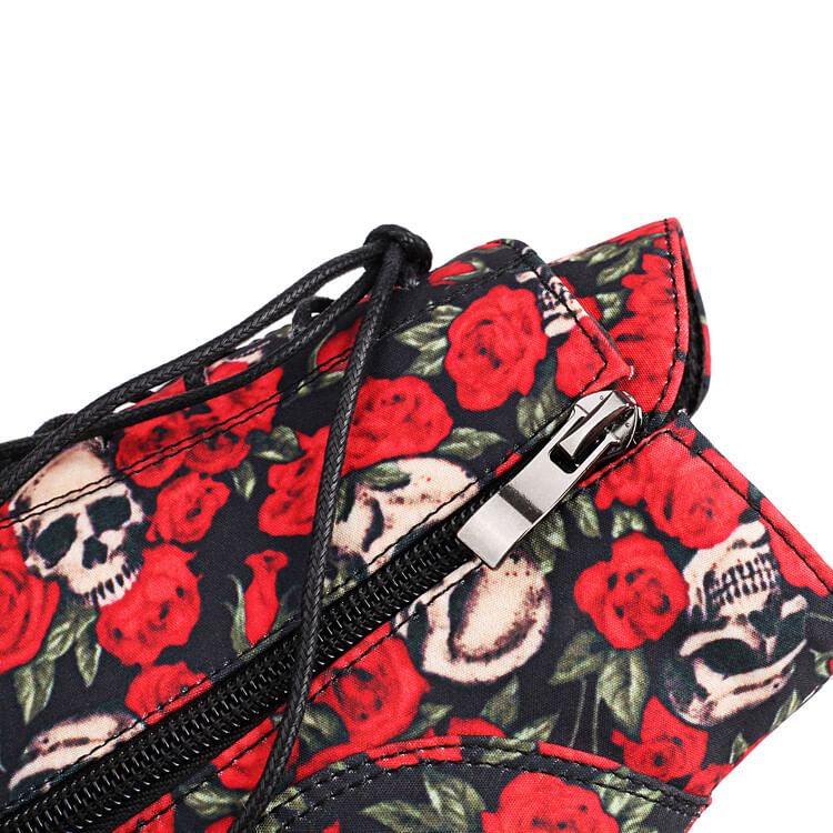 Floral Boots Stiletto Platform Ankle Lace-Up Heel