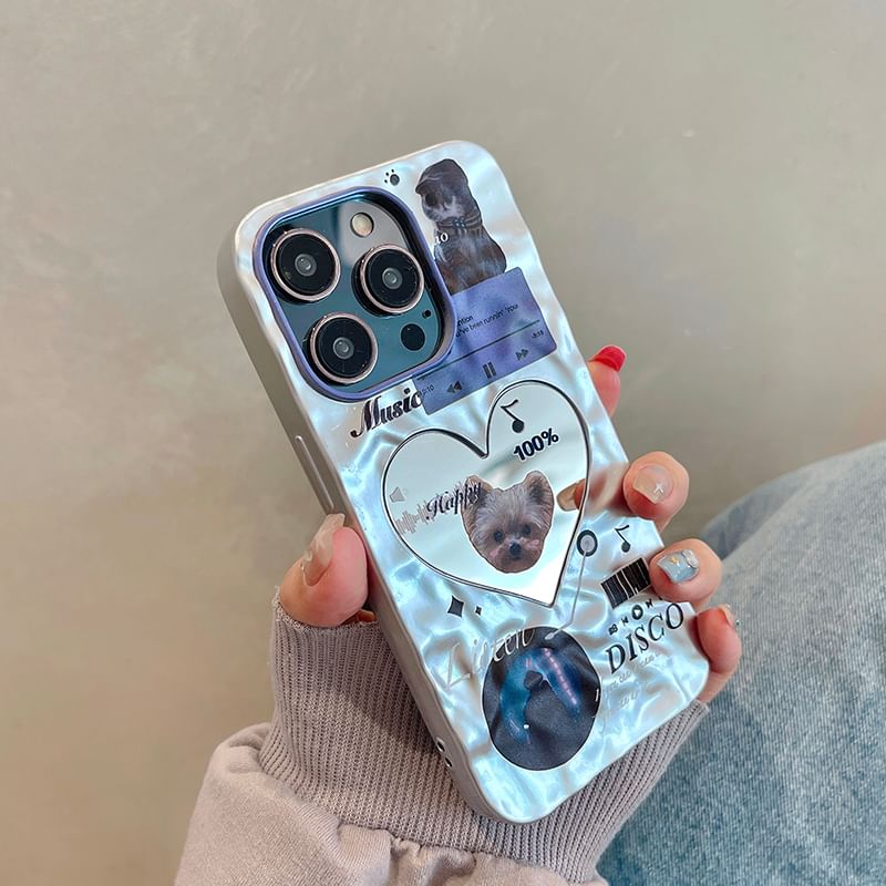 Mirrored Case Phone Heart Cat