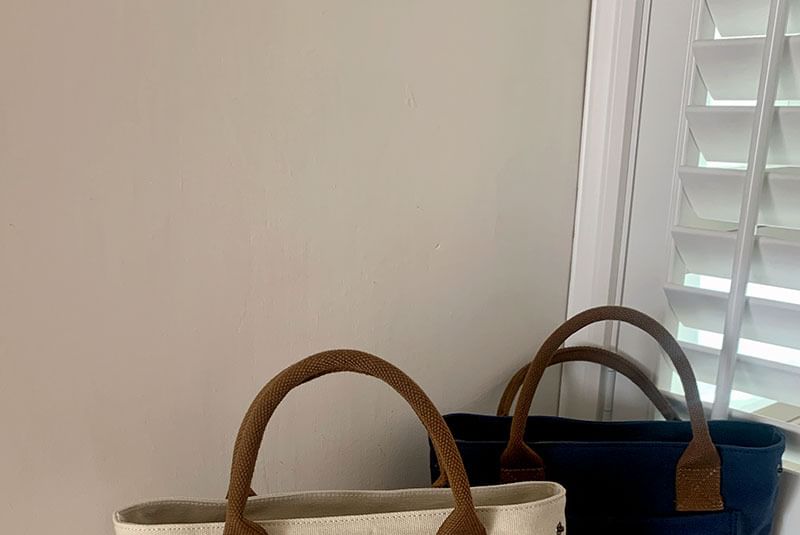 Bag Contrast Strap Canvas Tote