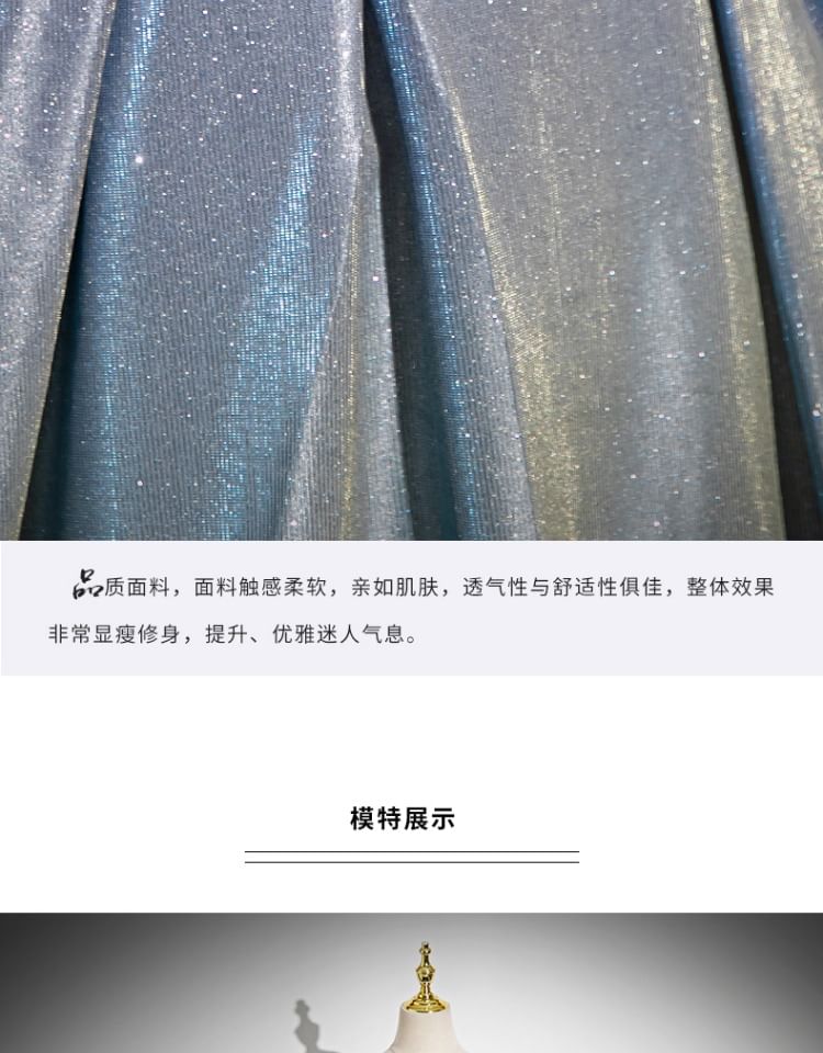 Evening Glossy A-Line Gown Strapless