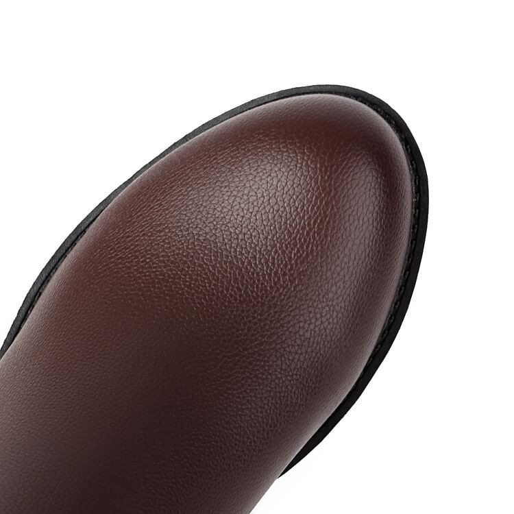 Tall Chunky Heel Boots Buckled