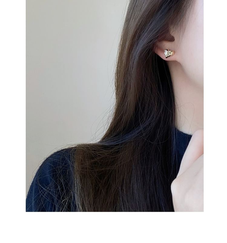 Sterling 925 Stud Heart Silver Earring