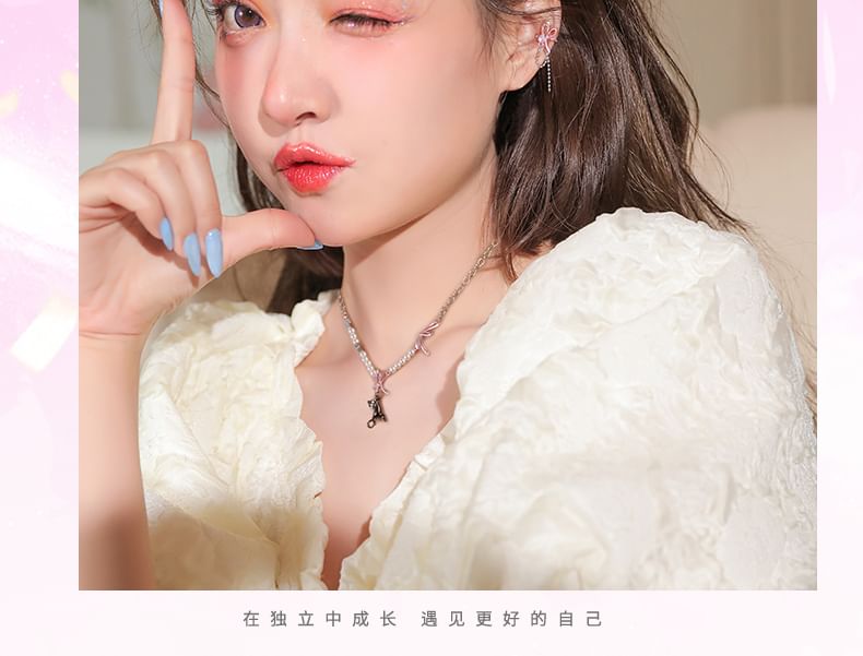 Knot Dangle Earring Rhinestone Alloy