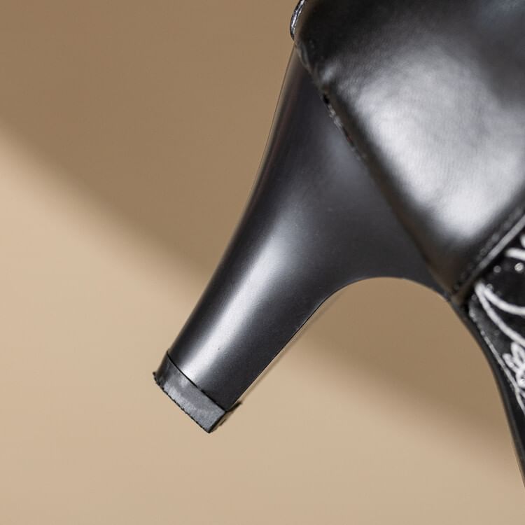 Heel Boots Block Lace Short