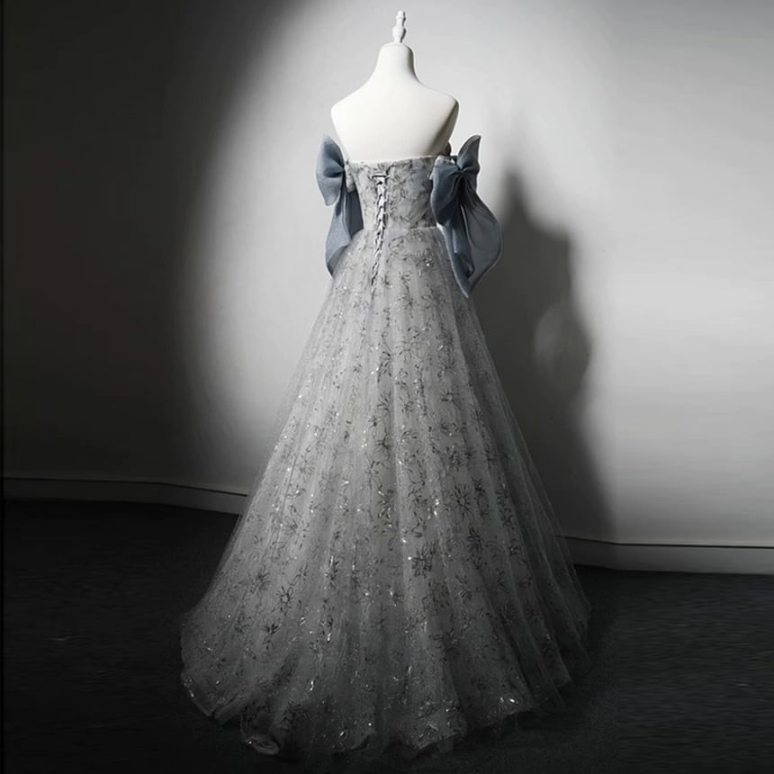 Gown Strapless A-Line Floral Ball