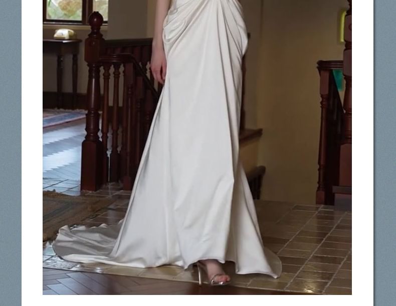 Sleeveless Faux Pearl High Neck Sheath Evening Gown