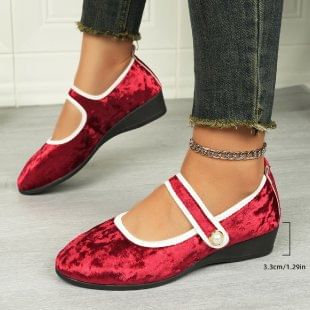 Mary Trim Wedge Jane Shoes Contrast