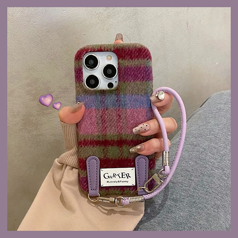 Case Strap Phone Plaid