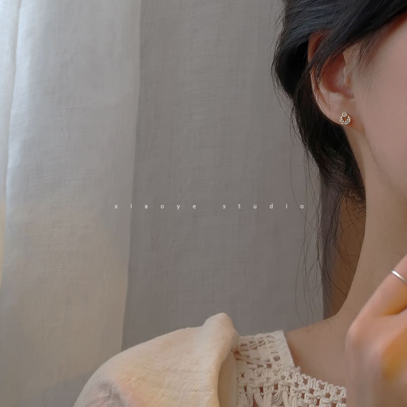 Earring Stud S925 Silver Sterling Rhinestone