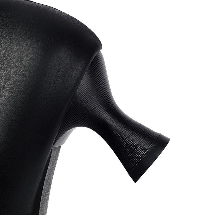 Lace Jane Heel Panel Mary Pumps High Buckled