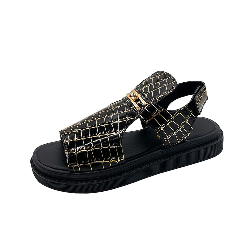 Sandals Croc Buckled Grain