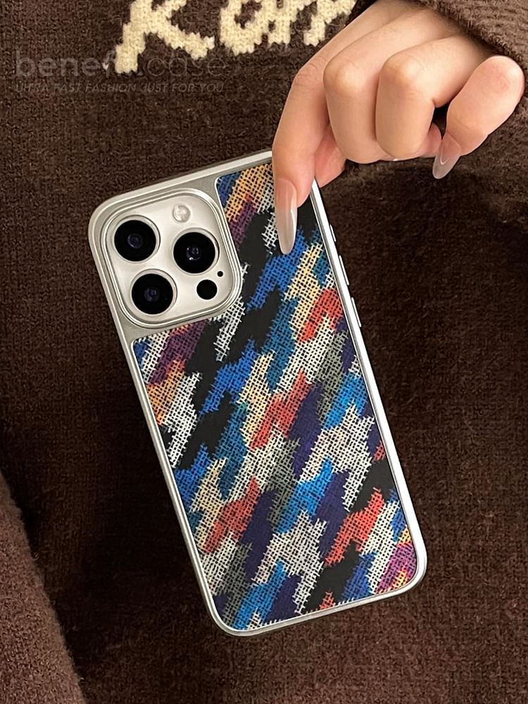/ Case Set Strap Houndstooth Phone