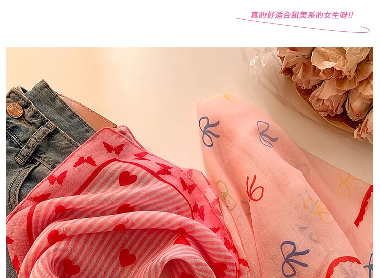 Print Cotton Linen Head Designs) Scarf (Various