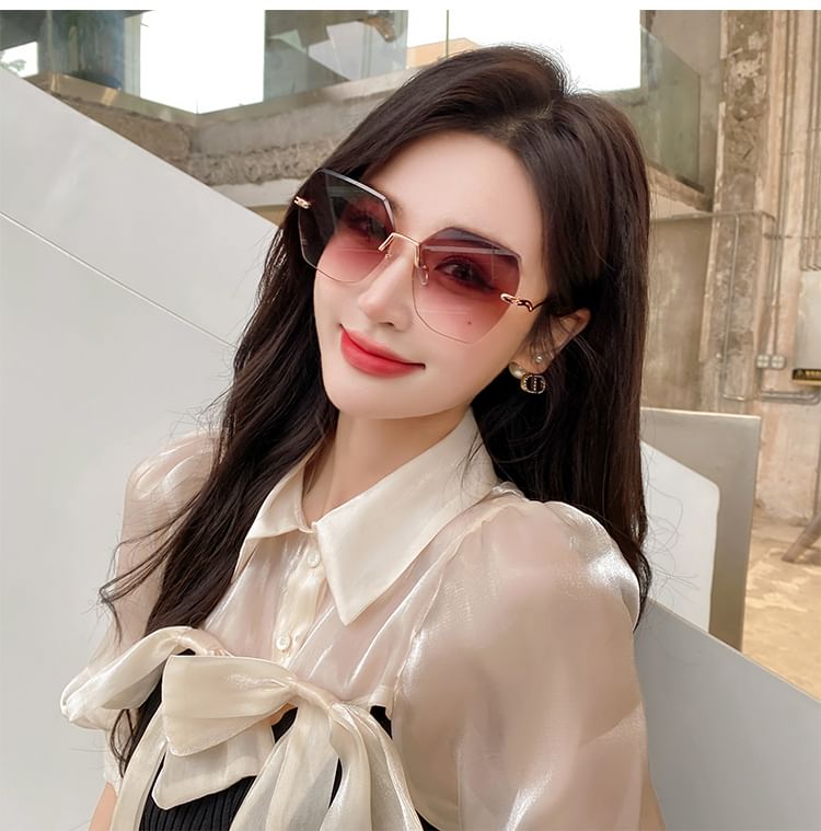 Geometric Frameless Sunglasses