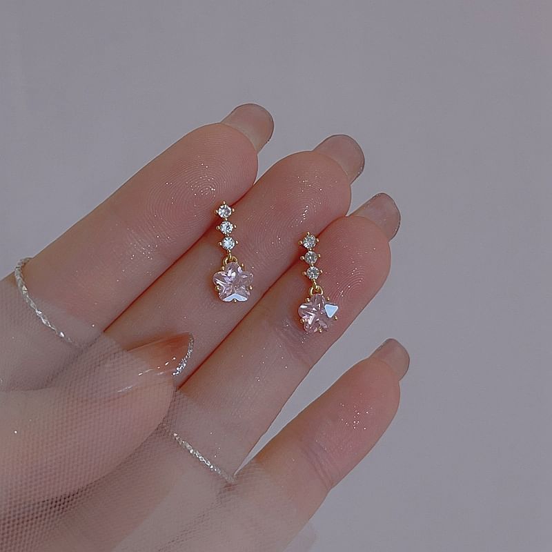 Earring Alloy Rhinestone Dangle Star