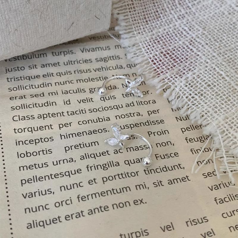 Butterfly Ear Alloy Rhinestone Jacket