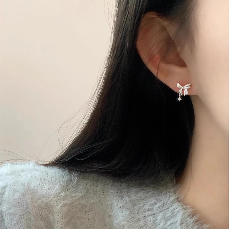 Drop Earring Alloy Bow