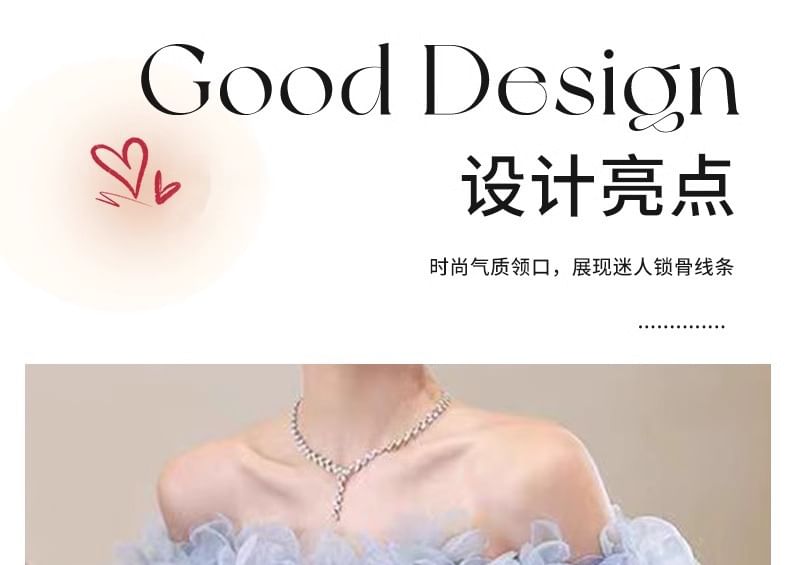 Sequin Off-Shoulder Evening Floral A-Line Gown Ruffle