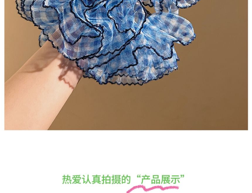 Scrunchie Mesh Plaid