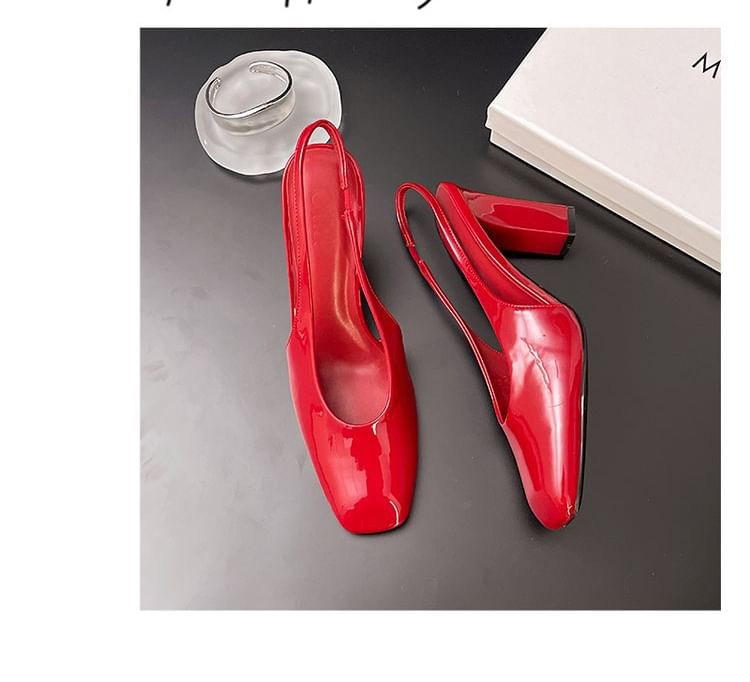 Chunky Slingback Mules Heel