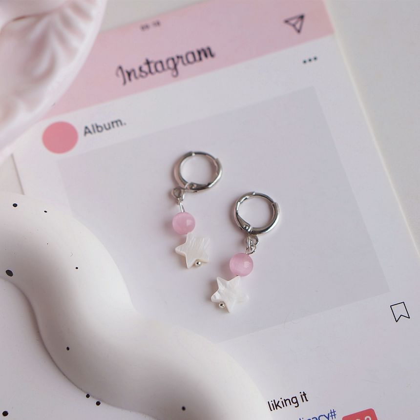 Beaded Earring Huggie Drop Star