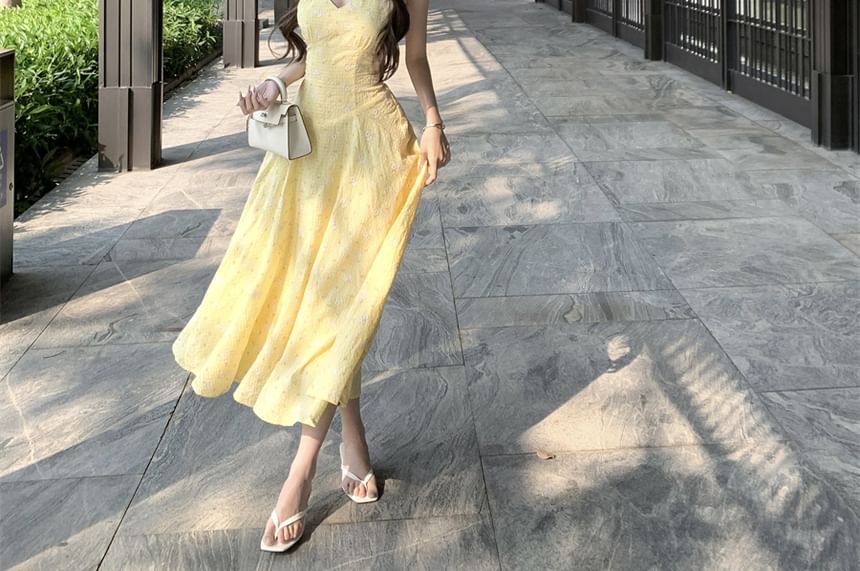 Sundress Floral V-Neck Sleeveless Midi