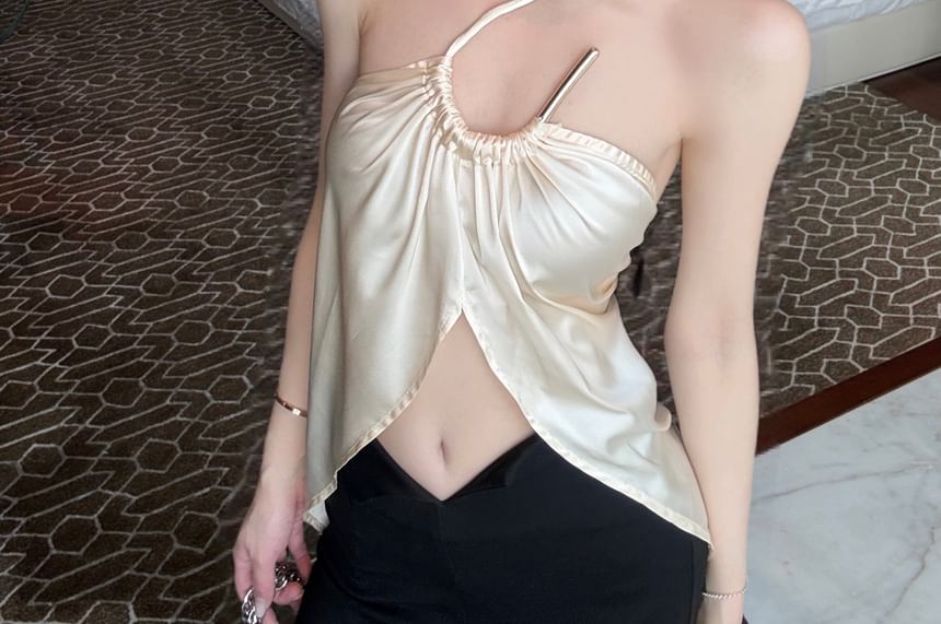 Top Plain Asymmetrical Halter