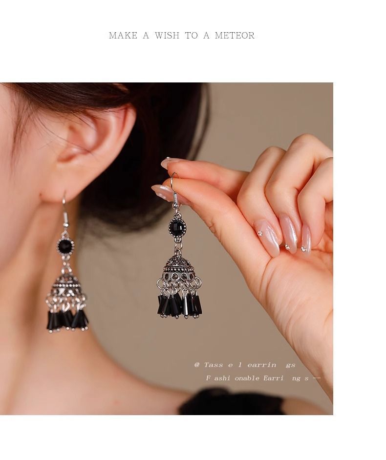 Dangle Beaded Earring Gemstone