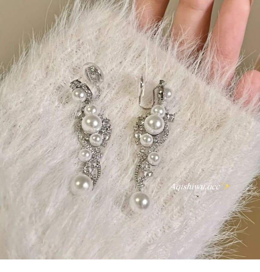 Pearl Faux Earring Dangle Alloy