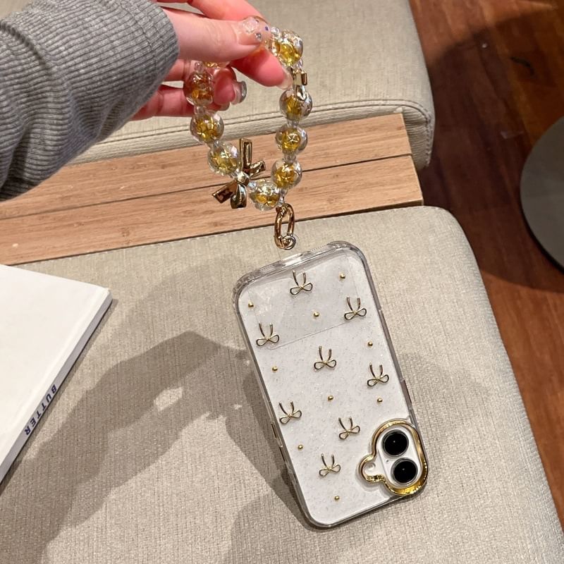 / Metallic Set Phone Case Strap Bow