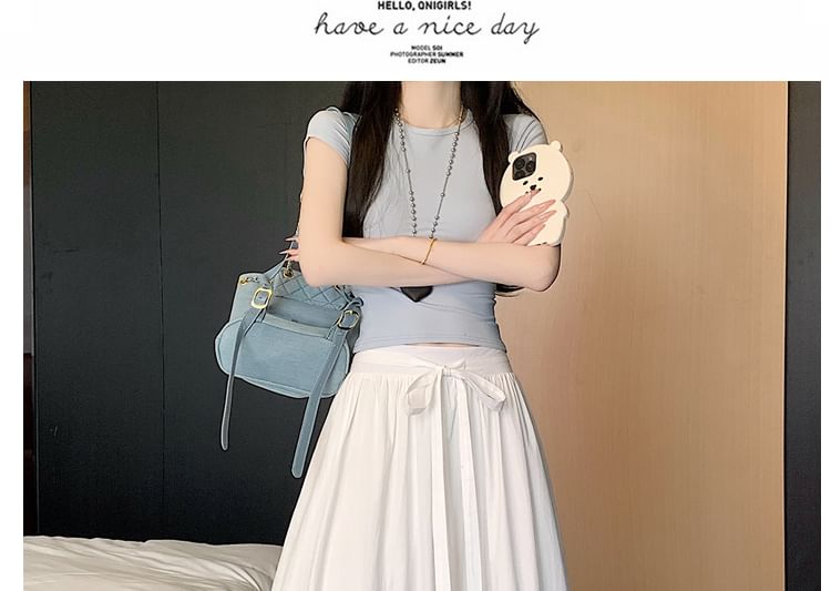 Rise High Skirt Maxi A-Line Panel Lace