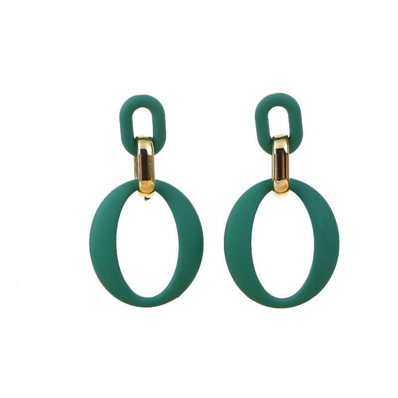 Alloy Dangle Hoop Acrylic Earring
