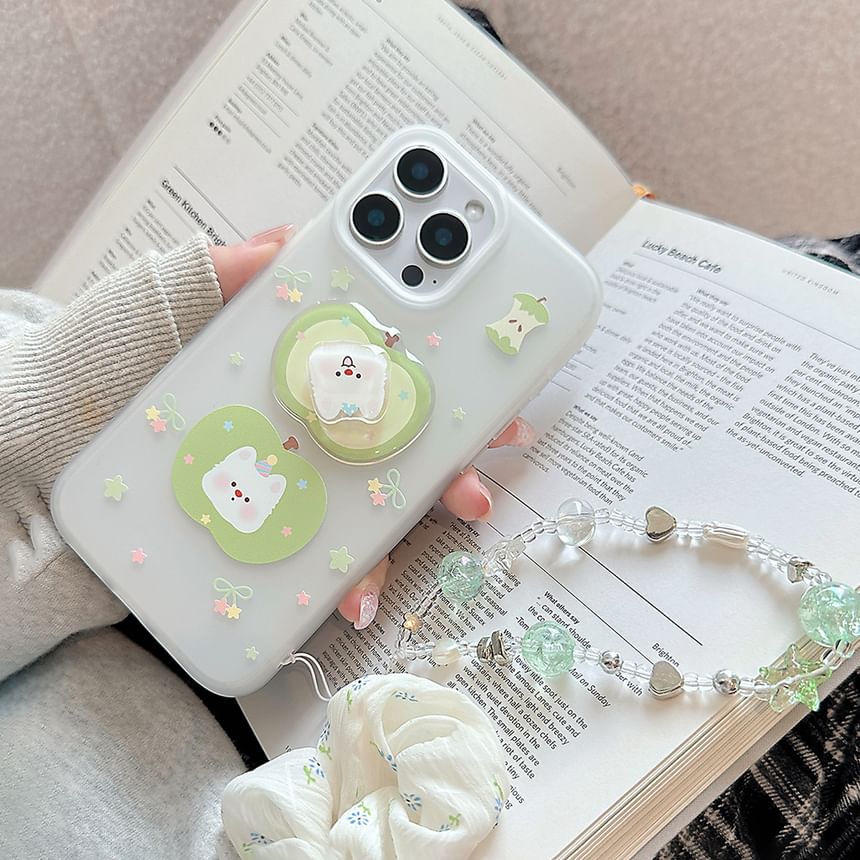 / Set Decoration Phone Strap Rotatable Adhesive Apple Dog Case